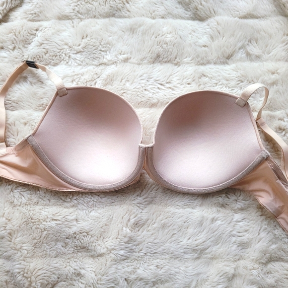 🍒NWT🍒 VS DREAM ANGELS EMBELLISHED NUDE LINED DEMI BRA - Picture 10 of 13